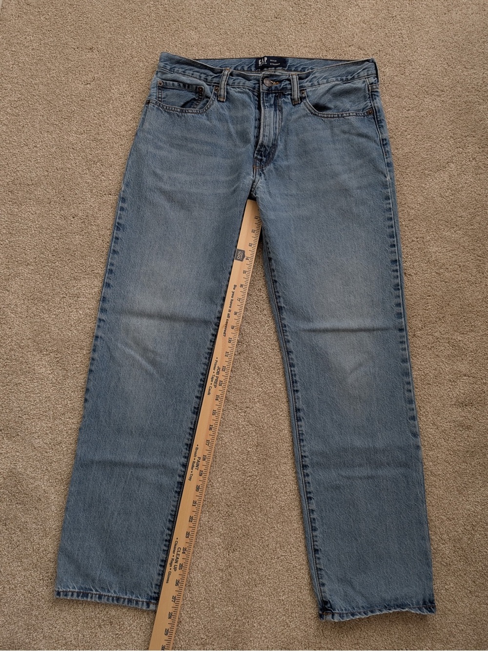 Gap Denim Straight Fit Jeans Men’s Size 32x30 Light Wash Blue Denim
